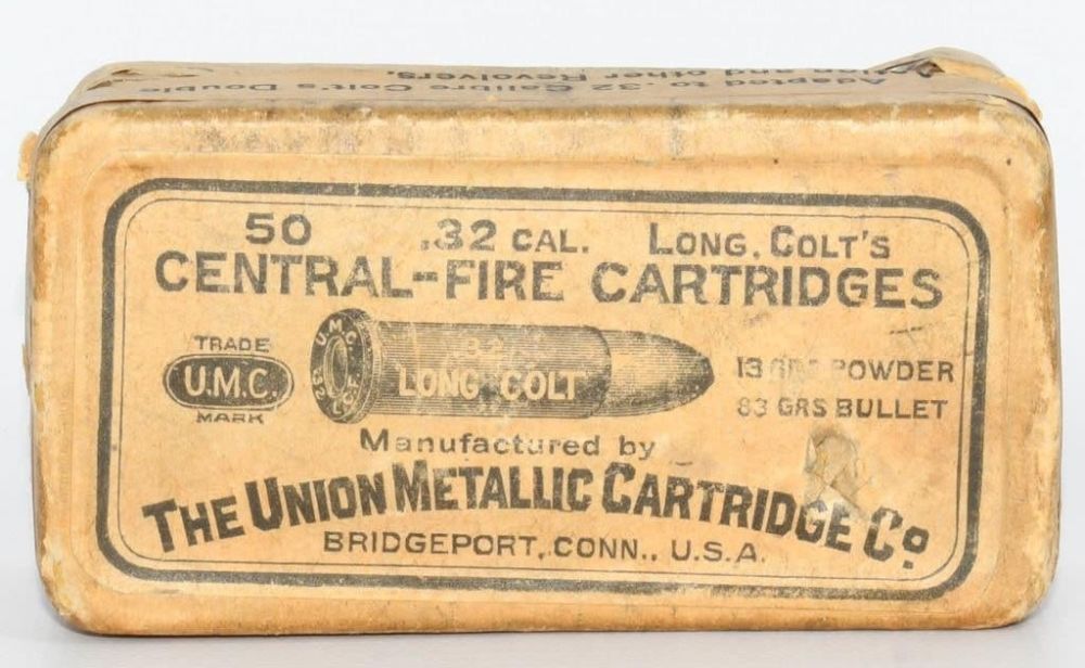 Lot 1567: Rare Collector Box of UMC .32 Long Colt Ammunition