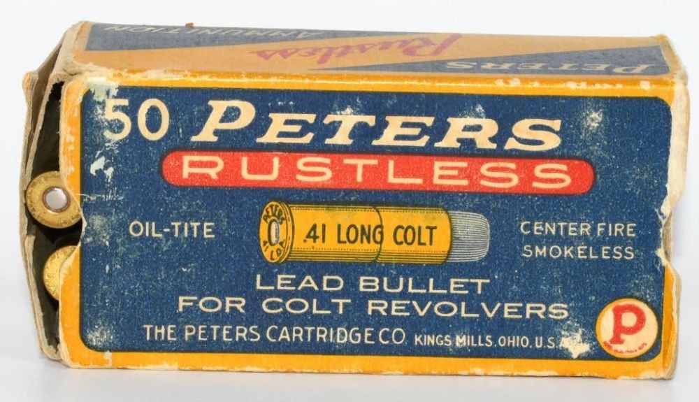 Lot 1573: Collector Box Of Peter's .41 Long Colt Ammunition