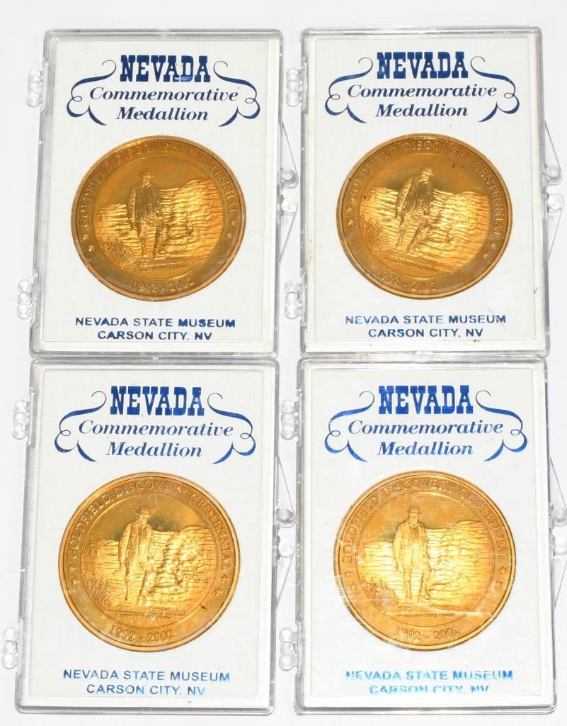 Lot 1592: 4 Collector Nevada Commemorative Medallion Coins