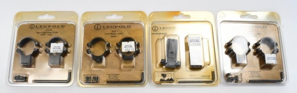 Lot 77: (4pkgs) Leupold Rings, base various NOS
