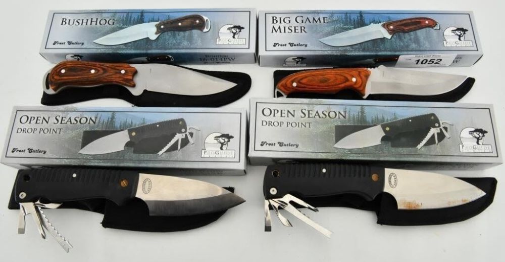 Lot 140: 4) NIB Various Knives- Big Game Miser, Bush Hog