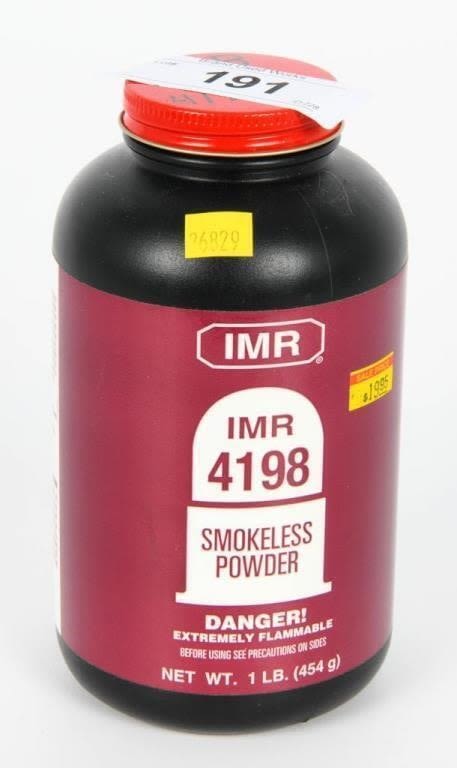 Lot 191: 1 LB Bottle Of IMR 4198 Reloading Gun Powder