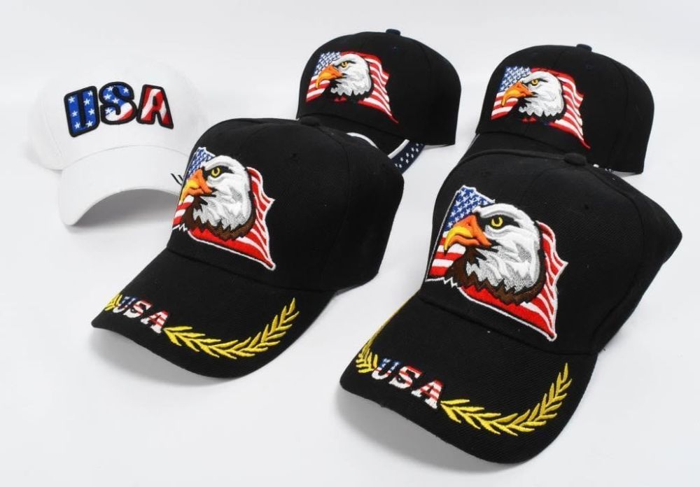 Lot 344: (5) Patriotic U.S.A Ballcap Headwear "BALD EAGLE"