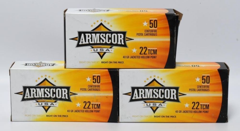 Lot 361: 150 Rounds Of Armscor .22 TCM Ammunition