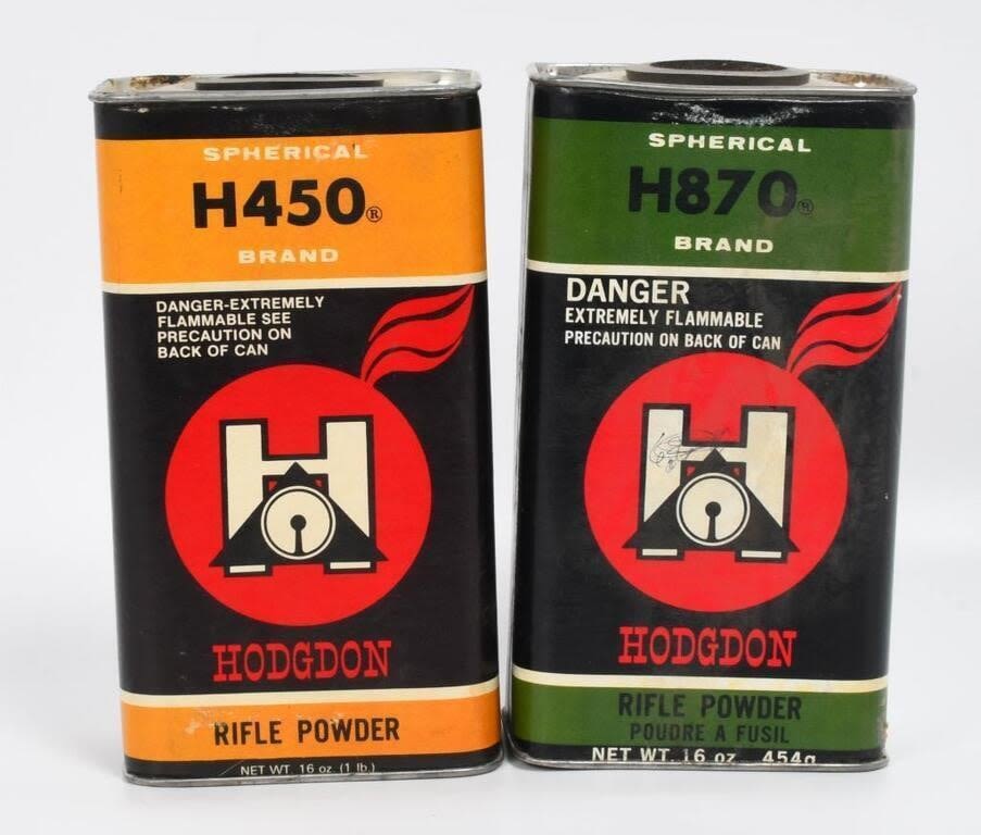 Lot 371: 2 Containers Of Hodgdon H450 & H870 Gun Powder