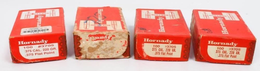 Lot 383: (4) boxes Hornady 100 375 Cal 220 Gr tips