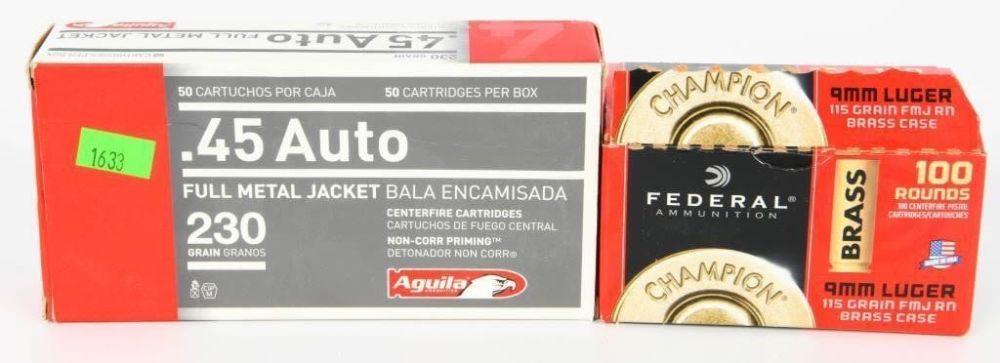 Lot 397: 9MM & .45 ACP Ammo Mix, Both are...