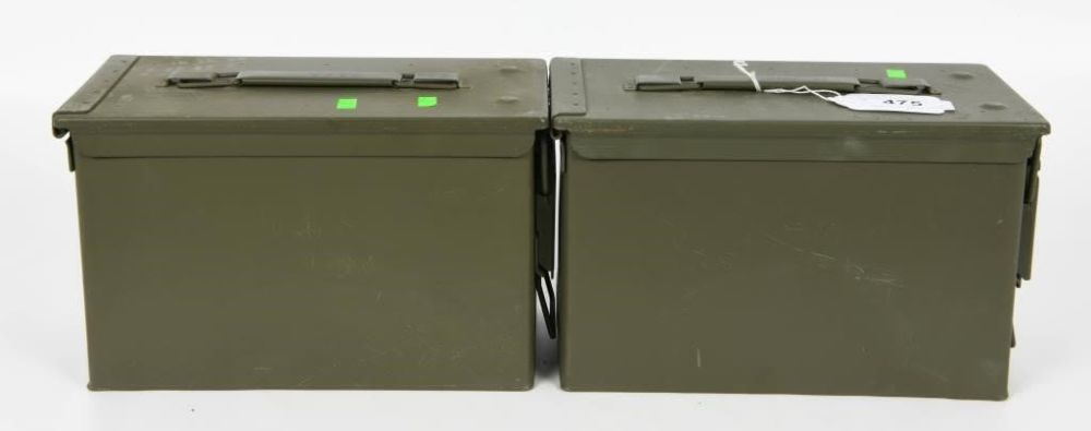 Lot 475: (2)  Mil Spec 50 Cal M2A1 Empty Ammo Cans