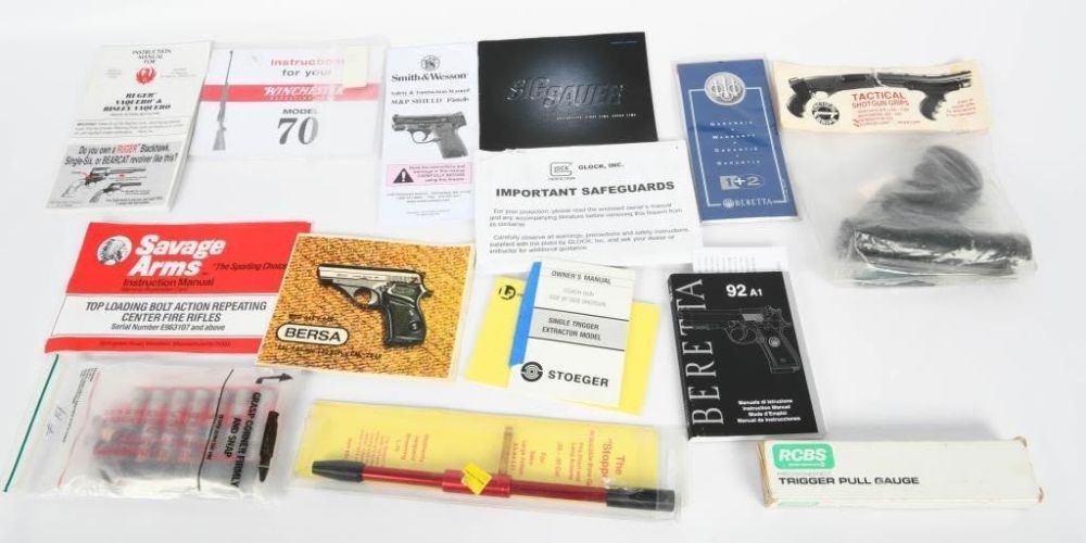 Lot 509: Misc Firearm Goodies: Shotgun Grips, Trigger Gauge