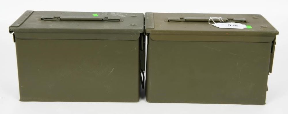 Lot 535: (2)  Mil Spec 50 Cal M2A1 Empty Ammo Cans