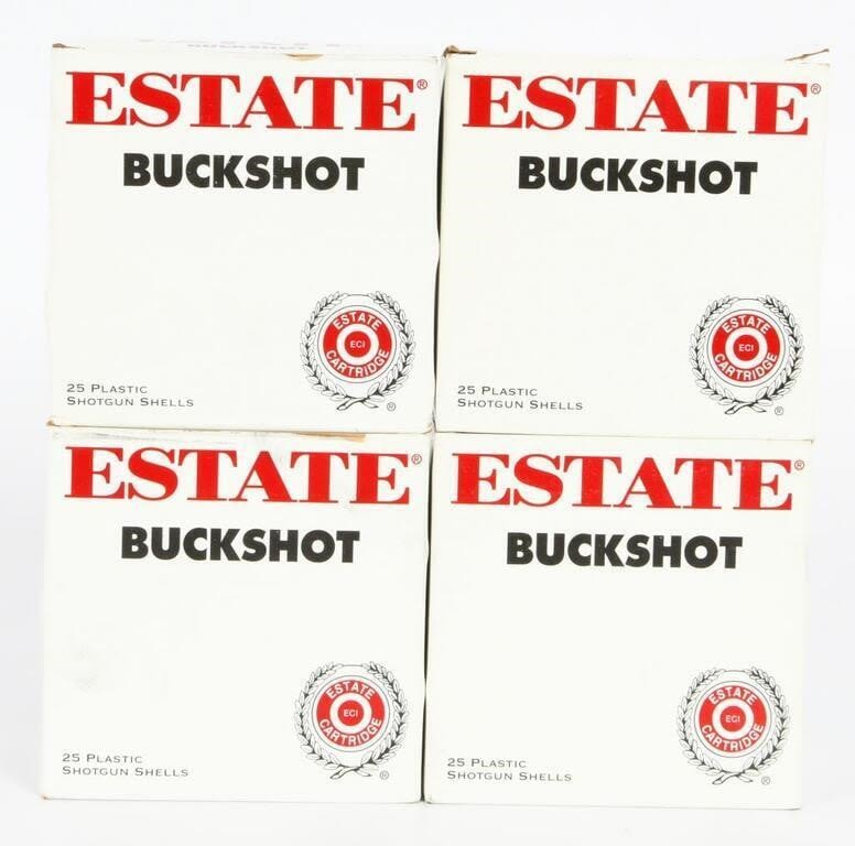 Lot 538: 100 Rounds of Estate 00 Buckshot Shotshells, 9...