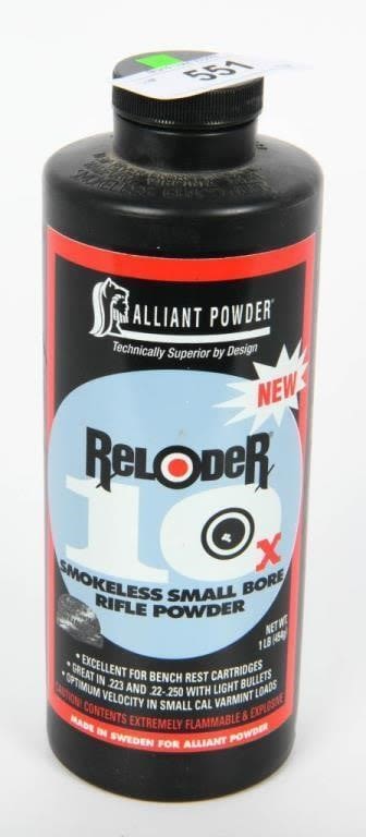 Lot 551: 1 LB Container Of Alliant Reloader 10X Gunpowder