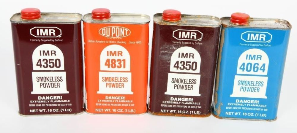 Lot 1010: 4 Lbs Du Pont IMR 4350, 4064, & 4831 Gun Powder
