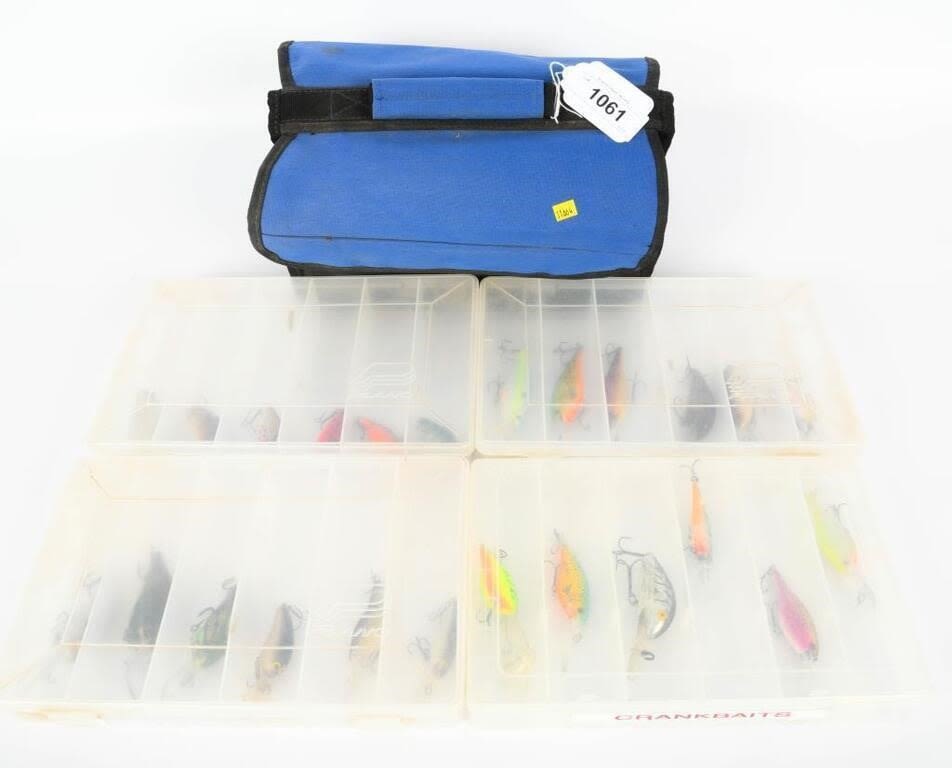Lot 1061: Tackle Logic 4 Box Canvas Carrier Fishing Supplies