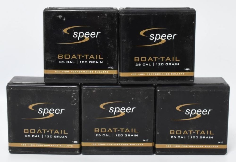 Lot 1066: 500 Count Of Speer BTSP .25 Caliber Bullet Tips