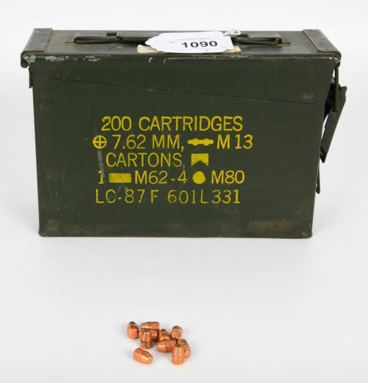 Lot 1090: 500 ct 38/357 125 gr CP Copper Clad Bullets w/ammo