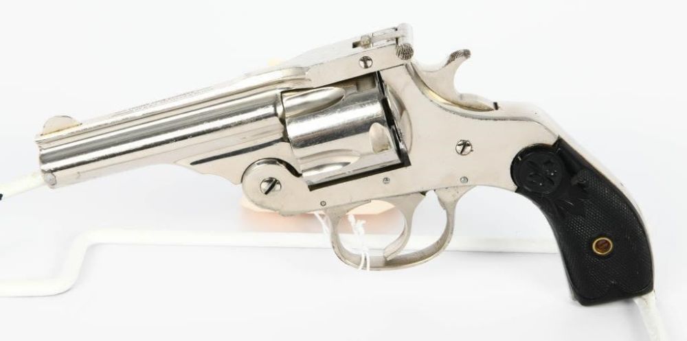 Lot 1107: Thames Arms Top Break Nickel Revolver .38 Caliber
