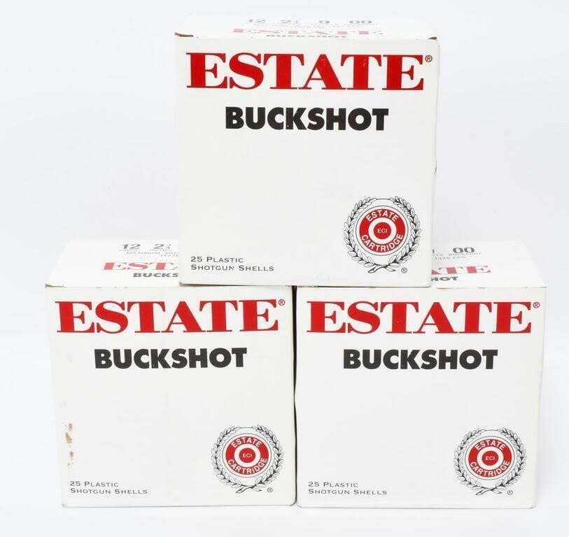 Lot 1117: 75 Rounds of Estate 00 Buckshot Shotshells, 9...