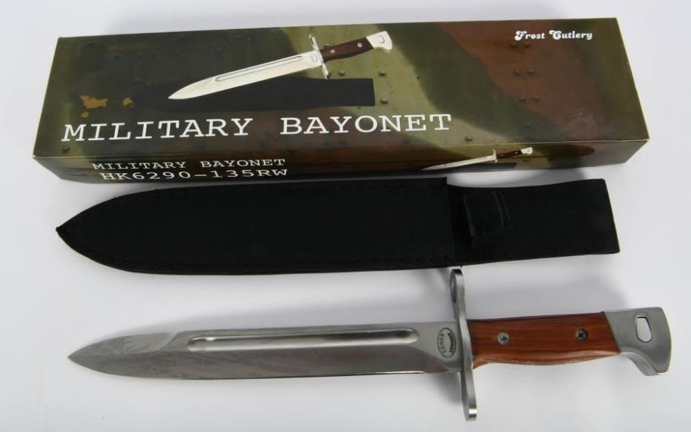 Lot 1139: NIB Frost Cutlery Military Bayonet With Sheath