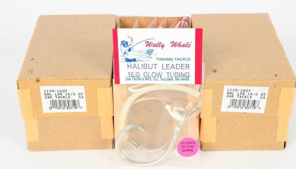 Lot 1163: (33) Wally Whale Halibut Leader 16/0 Glow