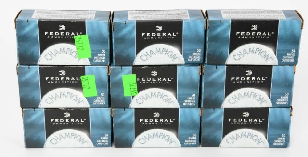 Lot 1195: 450 Rounds of Federal Champion .22 LR Ammunition