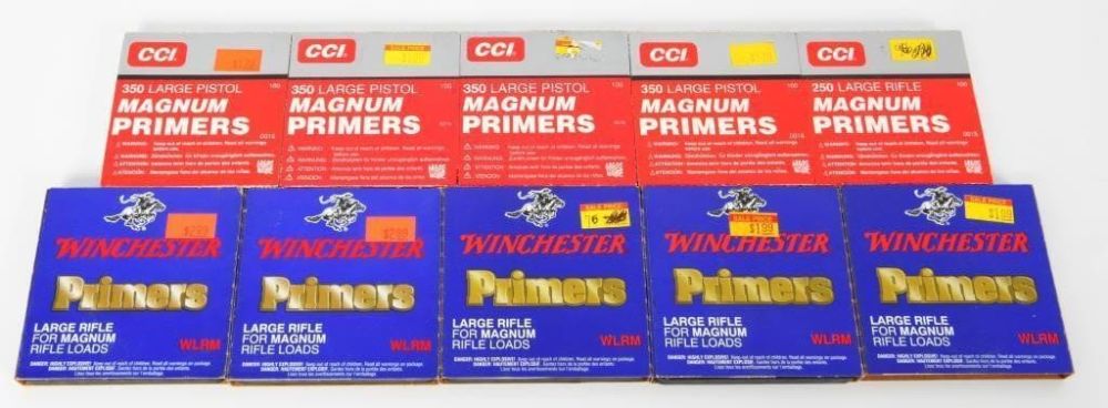 Lot 1217: 966 ct Misc Large Rifle and Pistol Magnum Primers