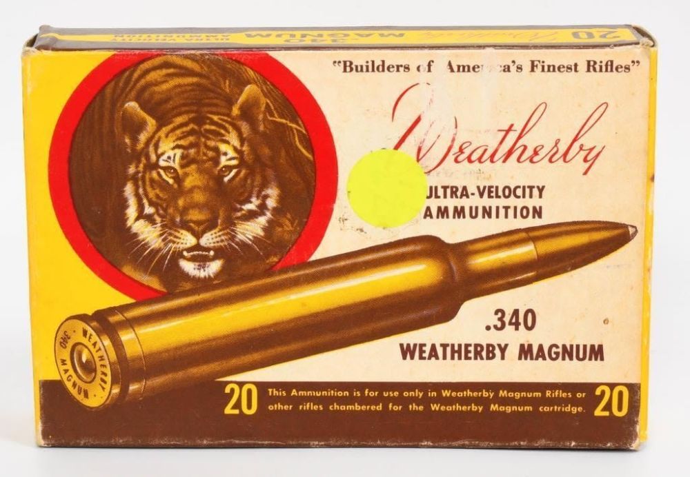 Lot 1222: 20 Rounds of Weatherby .340 WBY Mag Ammunition