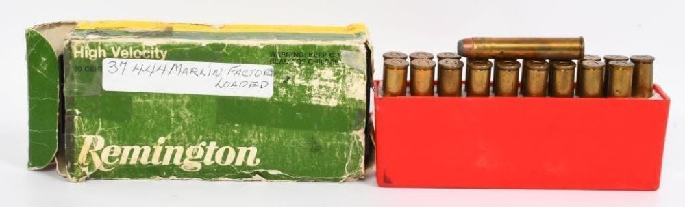 Lot 1252: 37 Rounds Of Mixed .444 Marlin Ammunition