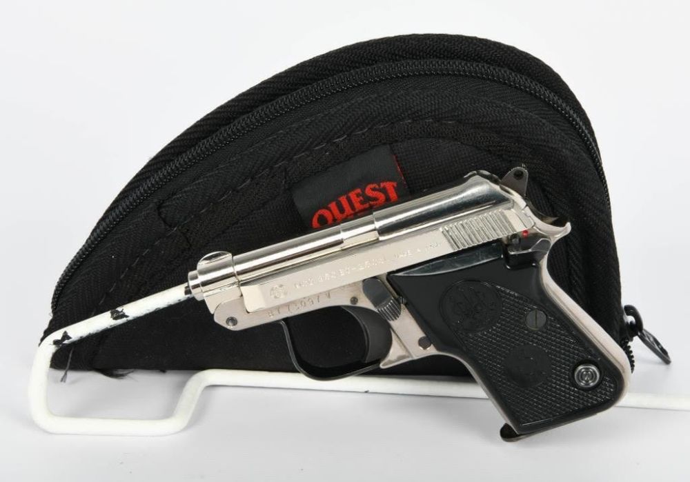 Lot 1287: Nickel Beretta Model 950 BS Semi Auto Pistol .25