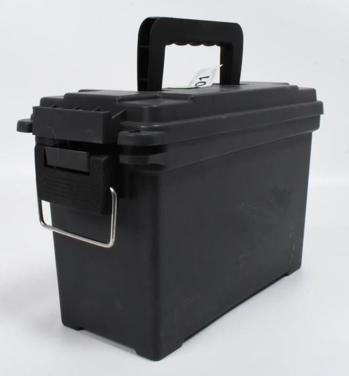 Lot 1301: approx 8-9 lbs of ,40 s&w brass in small ammo can