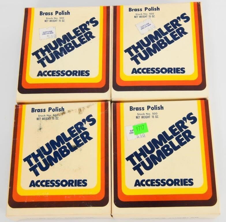 Lot 1325: (4) bxs Vtg Thumler's Tumbler Brass Polish #500