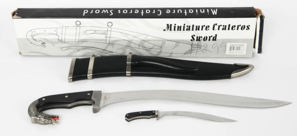 Lot 1349: NIB Crateros Sword W/ Miniature Sword & Scabbard