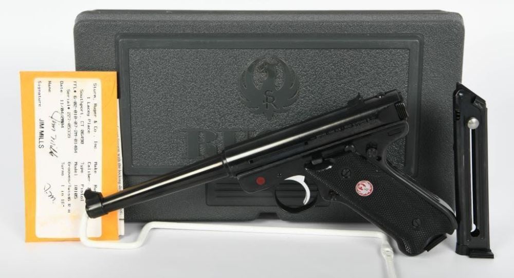 Lot 1365: Mint Ruger MKIII Semi Auto Pistol With Case .22 LR
