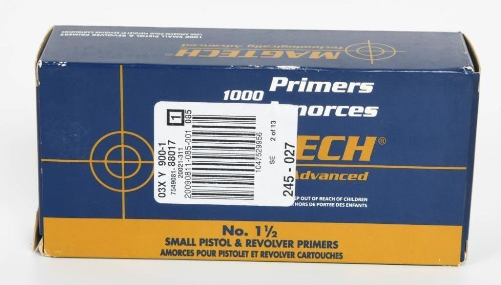 Lot 1367: 1000 ct MagTech Small Pistol & Revolver Primers