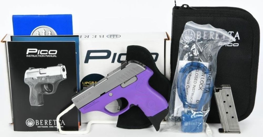 Lot 1377: NEW Beretta Pico .380 ACP Semi Auto Pistol Purple
