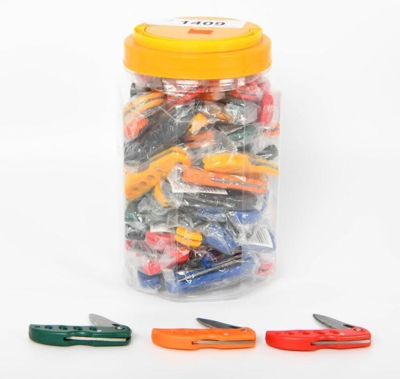 Lot 1409: Large Selection Of Various Colored Pocket Knives
