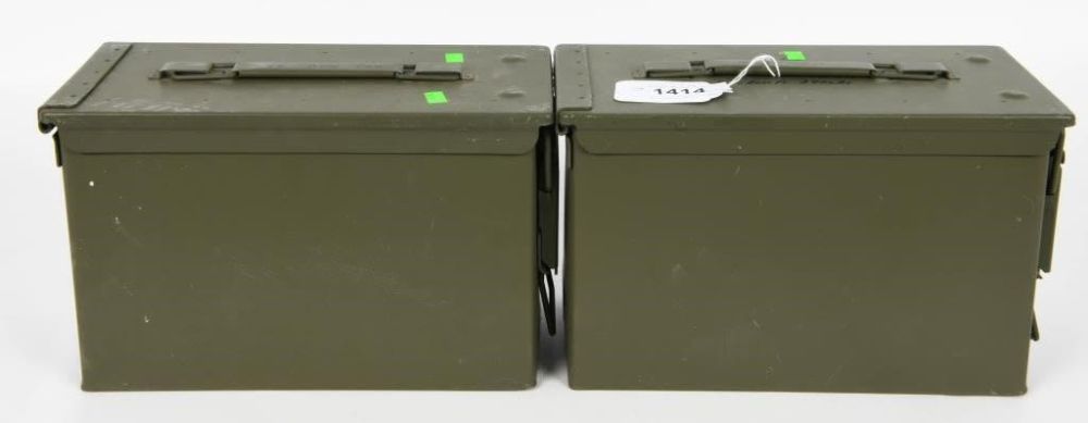 Lot 1414: (2)  Mil Spec 50 Cal M2A1 Empty Ammo Cans