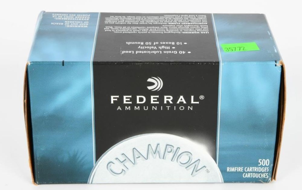 Lot 1465: 500 Round Brick of Federal .22 LR Ammunition,...