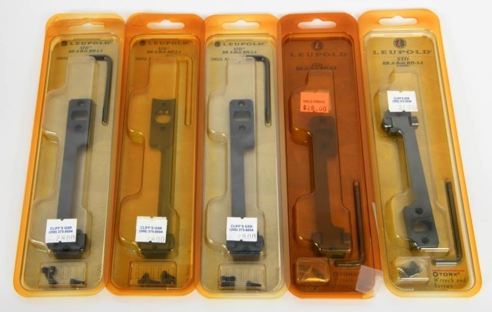 Lot 1466: (5) Classic Leupold Bases #50010 & #50009 NEW
