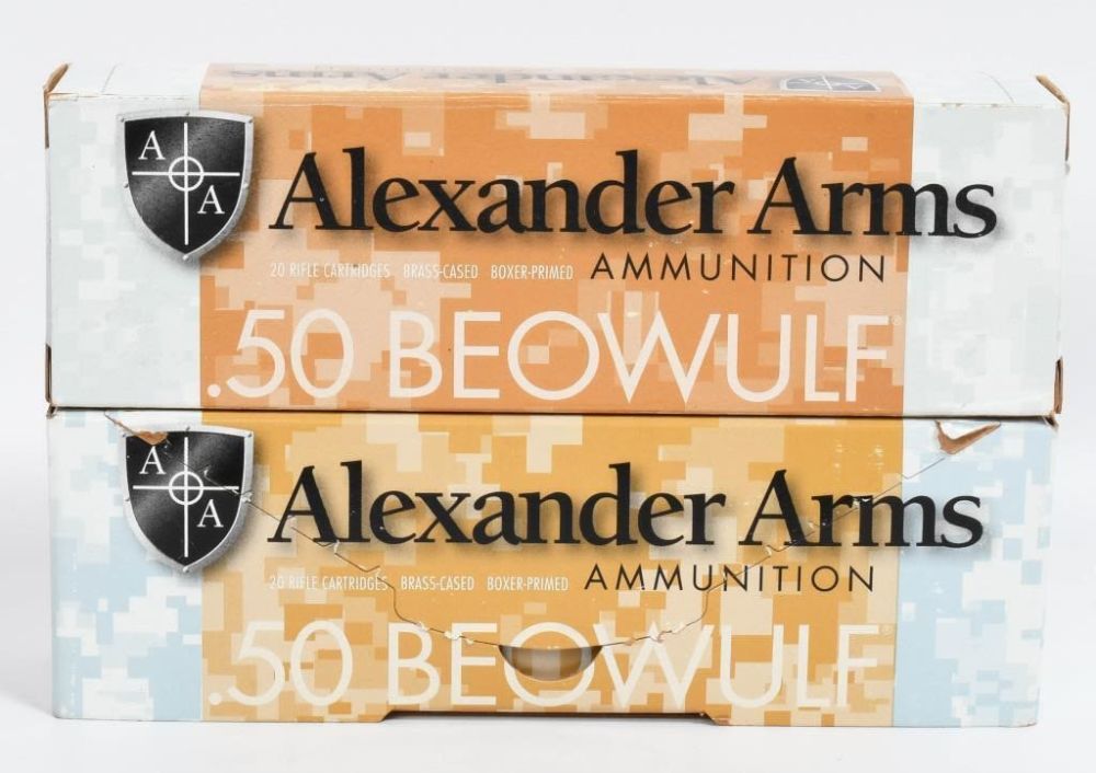Lot 1534: 40 Rounds of Alexander Arms .50 Beowulf Ammo
