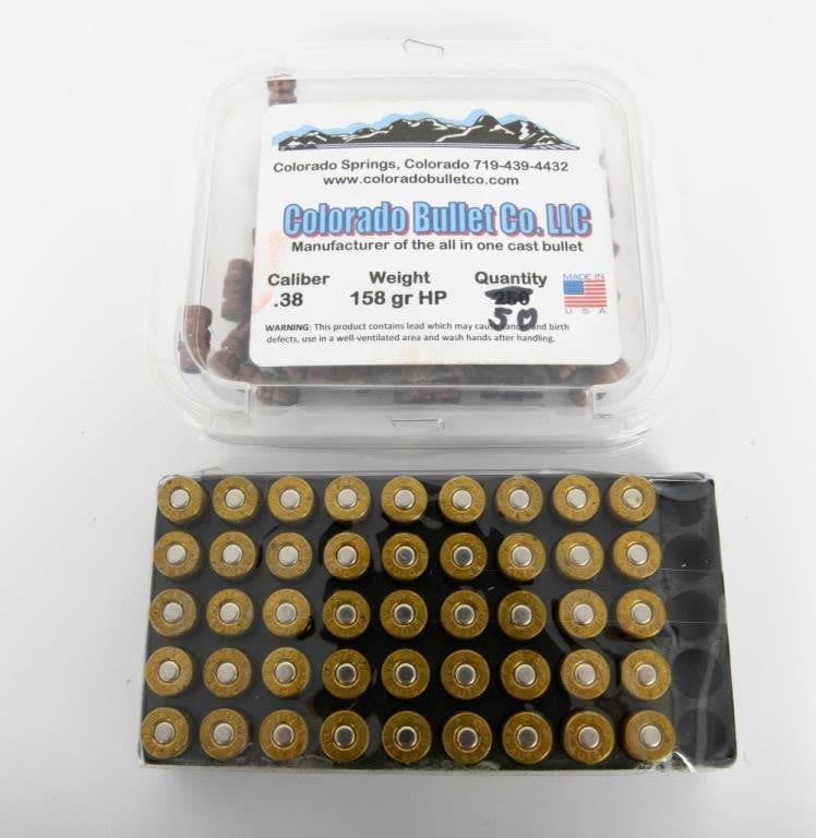 Lot 1570: 45 CT .45acp brass casings & .38 cal Tips