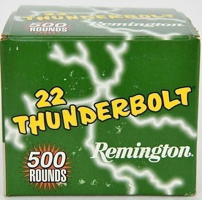 500 Rounds Of Remington Thunderbolt .22 LR Ammo. 40 Grain Lead Round Nose Bulk The Remington 