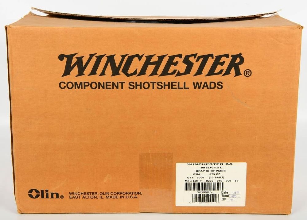 Lot 62: Case of 4750 Winchester AA Wads 12 Gauge