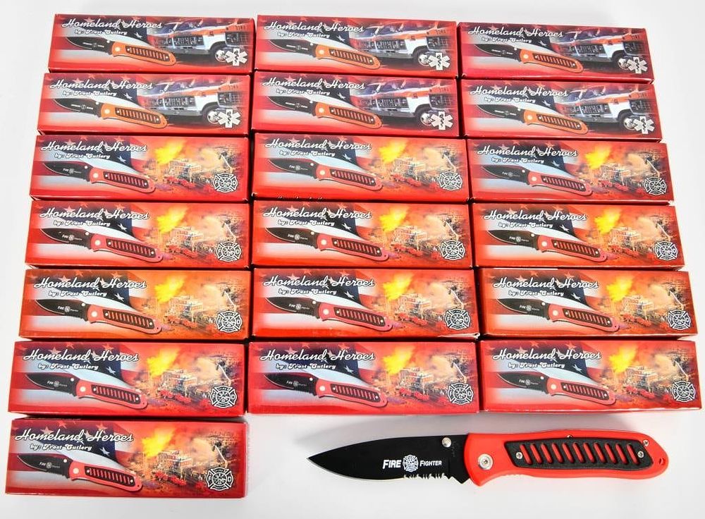 Lot 110: Lot of 19 New Frost Cutlery Homeland Heroes Knives