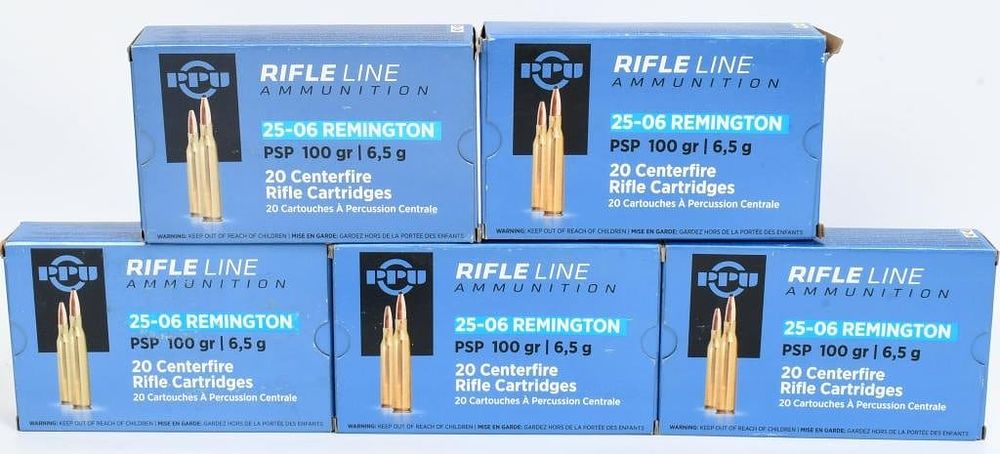 Lot 118: 100 Rounds Of PPU .25-06 Rem Ammunition