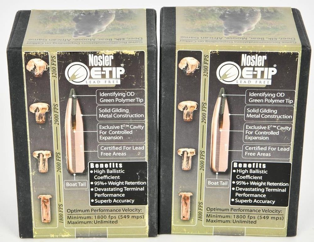 Lot 155: 100 Count Of Nosler E-Tip .270 Caliber Bullet Tips
