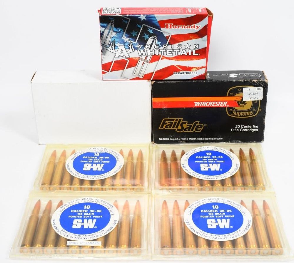 Lot 160: 99 Rounds Of Mixed .30-06 SPRG Ammunition