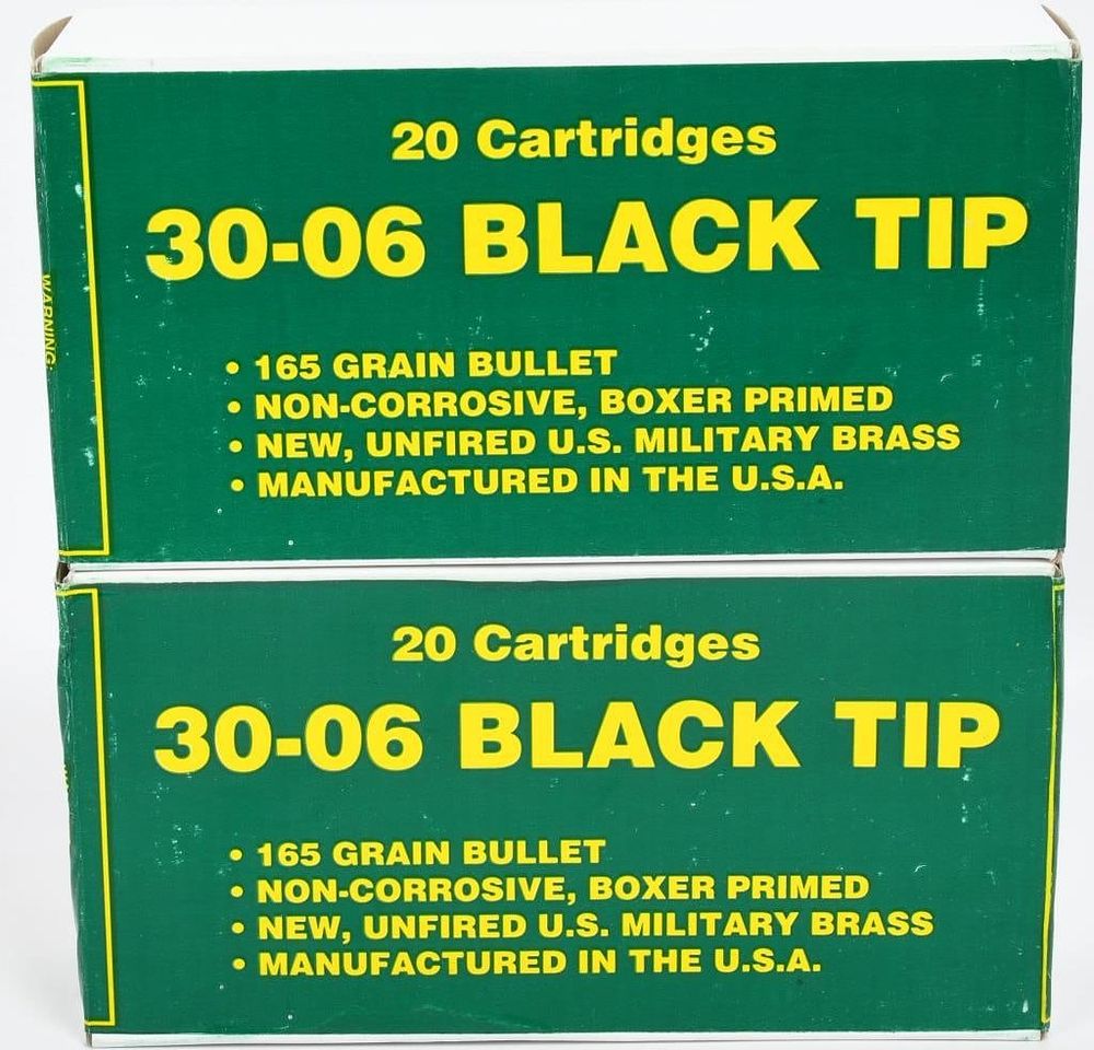 Lot 175: 40 Rounds Of .30-06 Black Tipped Ammunition