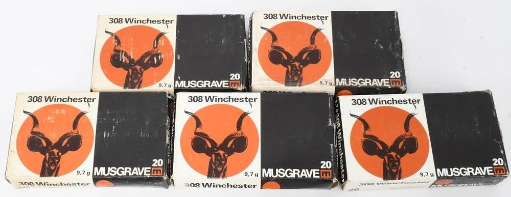 Lot 190: 100 Rounds Of Musgrave .308 Win Ammunition