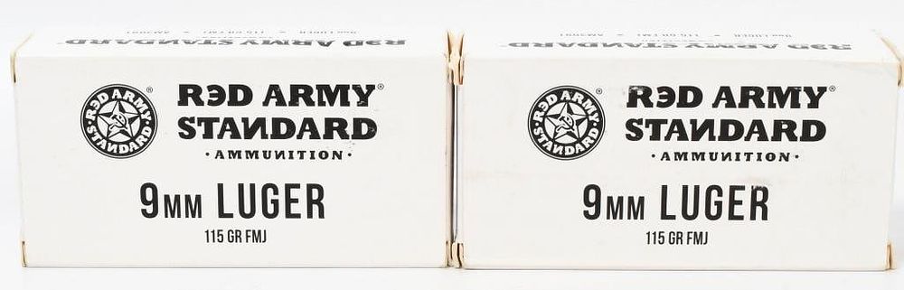 Lot 193: 100 Rds Of Red Army Standard 9mm Luger Ammo